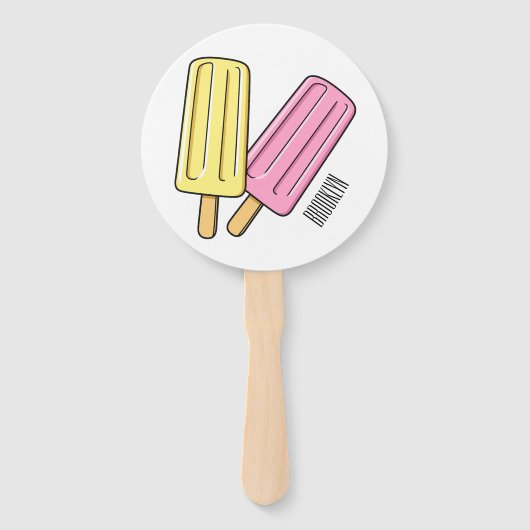 Ice pop cartoon illustratie handwaaier (Voorkant)