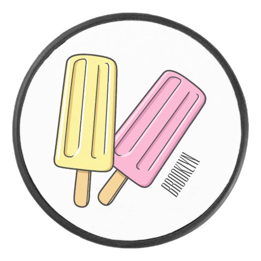 Ice pop cartoon illustratie hockey puck (Voorkant)