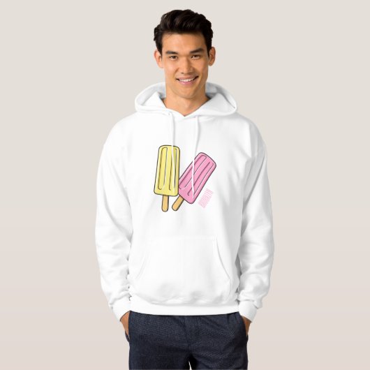 Ice pop cartoon illustratie hoodie (Voorkant volledig)