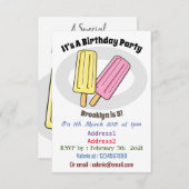 Ice pop cartoon illustratie kaart (Voorkant / Achterkant)