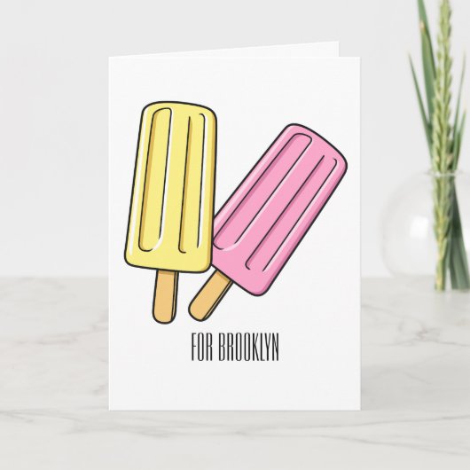 Ice pop cartoon illustratie kaart (Voorkant)