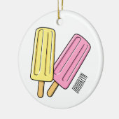 Ice pop cartoon illustratie keramisch ornament (Links)