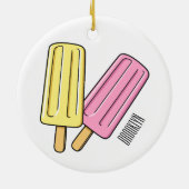 Ice pop cartoon illustratie keramisch ornament (Achterkant)