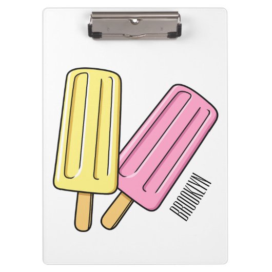 Ice pop cartoon illustratie klembord (Voorkant)