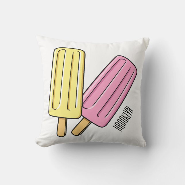 Ice pop cartoon illustratie kussen (Voorkant)