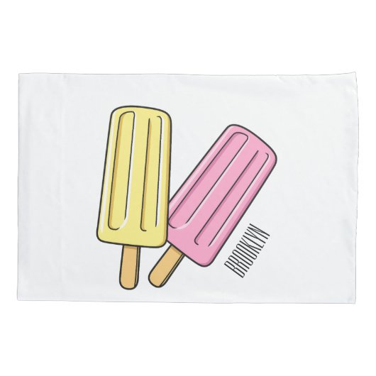 Ice pop cartoon illustratie kussensloop (Achterkant)