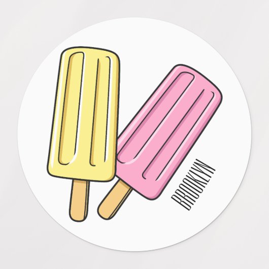Ice pop cartoon illustratie labels (Design 1)
