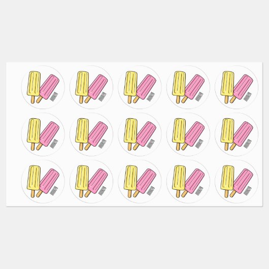 Ice pop cartoon illustratie labels (Vel)