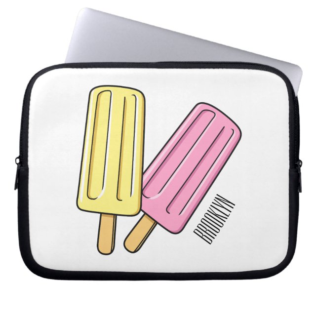 Ice pop cartoon illustratie laptop sleeve (Voorkant)