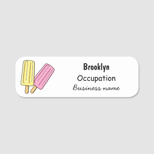 Ice pop cartoon illustratie naamplaatje (Voorkant)
