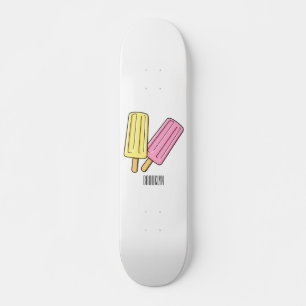 Ice pop cartoon illustratie persoonlijk skateboard