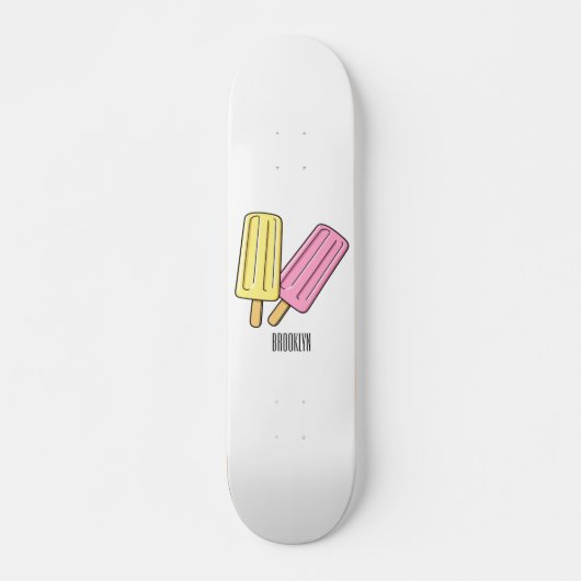 Ice pop cartoon illustratie persoonlijk skateboard (Voorkant)
