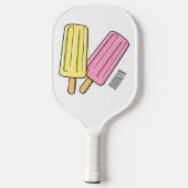 Ice pop cartoon illustratie pickleball paddle (Achterkant)