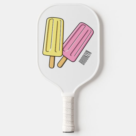 Ice pop cartoon illustratie pickleball paddle (Voorkant)