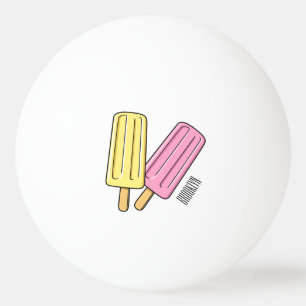 Ice pop cartoon illustratie pingpongbal
