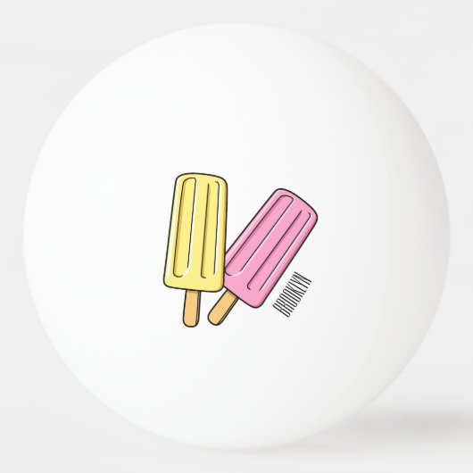 Ice pop cartoon illustratie pingpongbal (Achterkant)