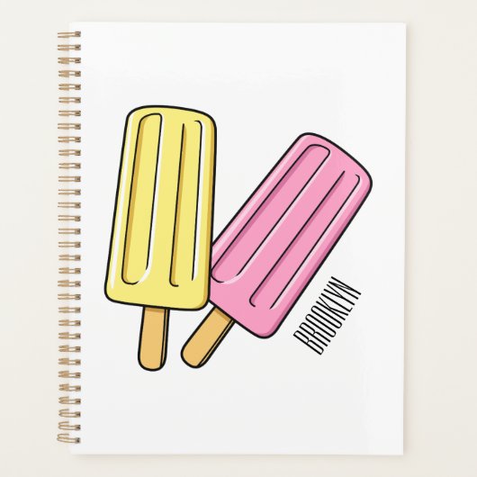 Ice pop cartoon illustratie planner (Voorkant)