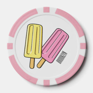Ice pop cartoon illustratie poker chips