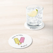 Ice pop cartoon illustratie ronde kartonnen onderzetter (Insitu)