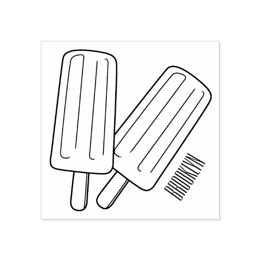 Ice pop cartoon illustratie rubberstempel (Afrduk)