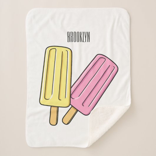 Ice pop cartoon illustratie sherpa deken (Voorkant)