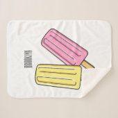 Ice pop cartoon illustratie sherpa deken (Voorkant (horizontaal))