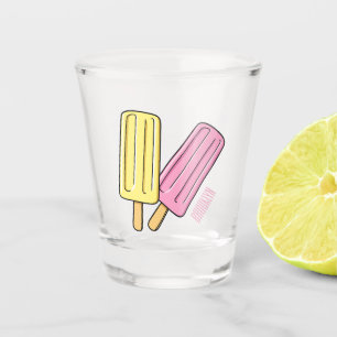 Ice pop cartoon illustratie shot glas
