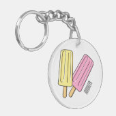 Ice pop cartoon illustratie sleutelhanger (Voorkant Links)