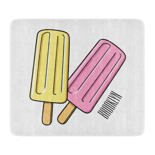Ice pop cartoon illustratie snijplank (Voorkant)