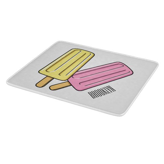 Ice pop cartoon illustratie snijplank (Hoek)