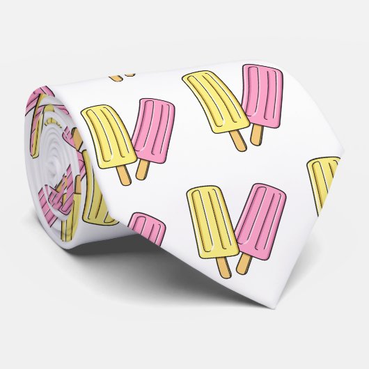 Ice pop cartoon illustratie stropdas (Opgerold)