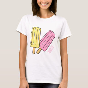 Ice pop cartoon illustratie t-shirt
