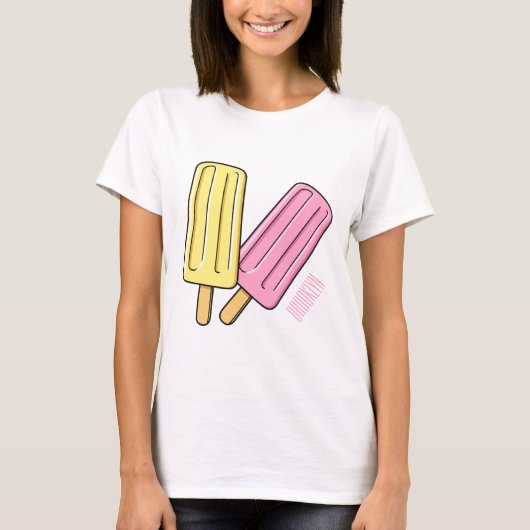 Ice pop cartoon illustratie t-shirt (Voorkant)