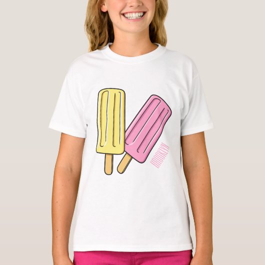 Ice pop cartoon illustratie t-shirt (Voorkant)