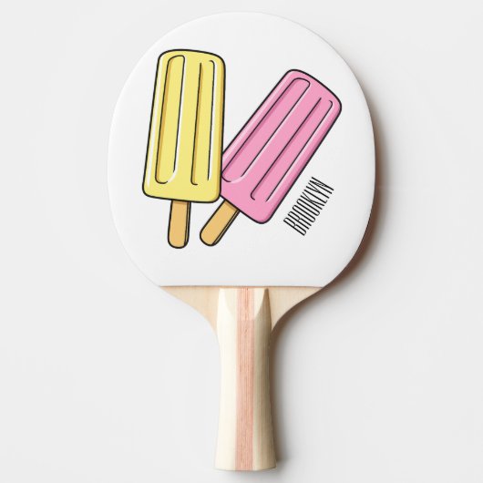 Ice pop cartoon illustratie tafeltennisbatje (Voorkant)