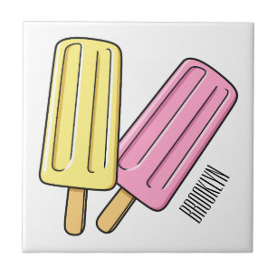 Ice pop cartoon illustratie tegeltje