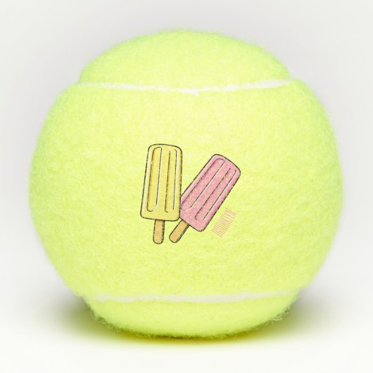 Ice pop cartoon illustratie tennisballen (Voorkant)