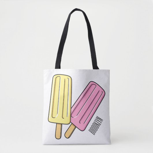 Ice pop cartoon illustratie tote bag (Voorkant)