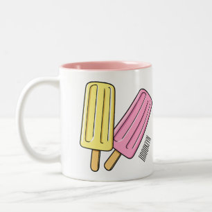 Ice pop cartoon illustratie tweekleurige koffiemok