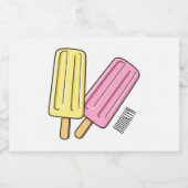 Ice pop cartoon illustratie voedselcontainer etiket (Enkel label)