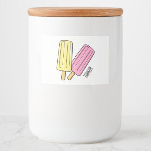 Ice pop cartoon illustratie voedselcontainer etiket