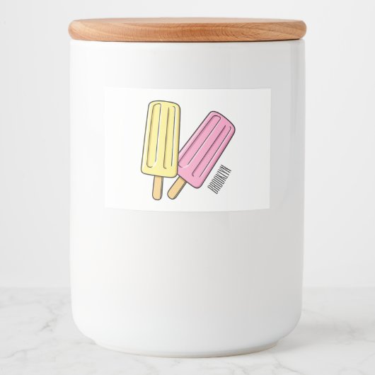 Ice pop cartoon illustratie voedselcontainer etiket (Voorkant)