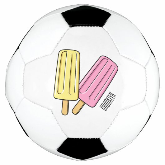 Ice pop cartoon illustratie voetbal (Voorkant)