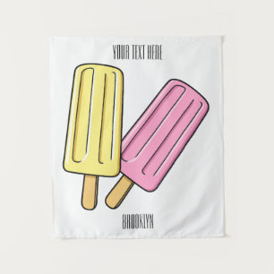 Ice pop cartoon illustratie wandkleed