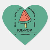 Ice Pop Food is mijn Liefdestaal Hart Sticker (Voorkant)