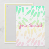 Ice Pop Kinder Party Invite Kaart (Voorkant / Achterkant)