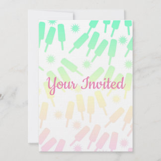 Ice Pop Kinder Party Invite Kaart