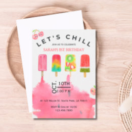 Ice Pop Laten we de zomerse verjaardagsuitnodiging Kaart