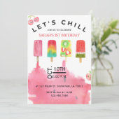 Ice Pop Laten we de zomerse verjaardagsuitnodiging Kaart (Staand voorkant)