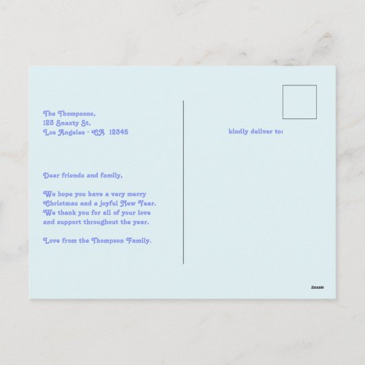 Ice Pop Retro New Year Retro Modern Blue Photo Feestdagenkaart (Achterkant)